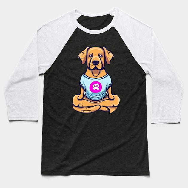 Dog Yoga #2 Baseball T-Shirt by The Open Wave